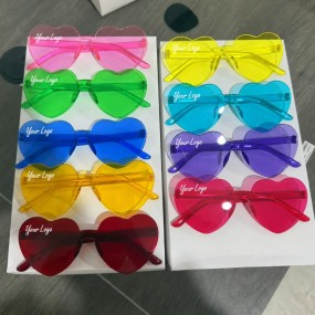 Durchsichtige Herz-Sonnenbrille als Werbeartikel